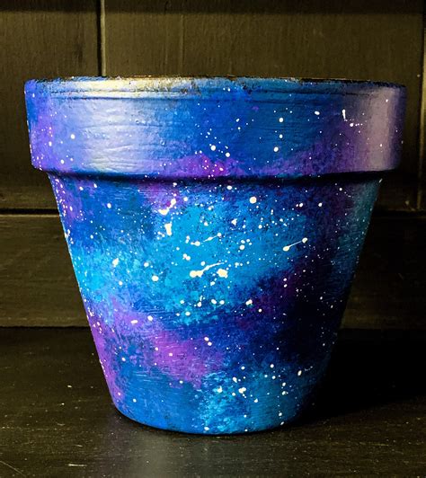 Hand Painted Galaxy Pot Etsy