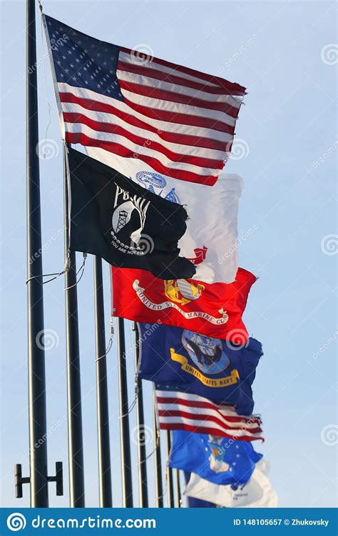 Military Flags Of The United States Stock Image Image Of Memorial