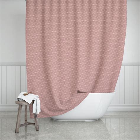 Blush Geometric Shower Curtain 71x74 Pink Etsy