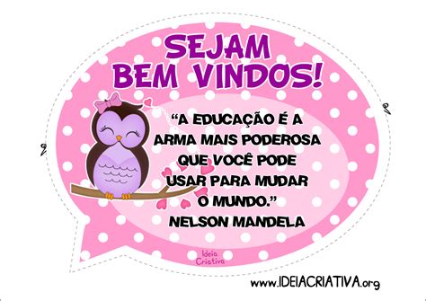 Cartaz De Boas Vindas Escolar Para Imprimir