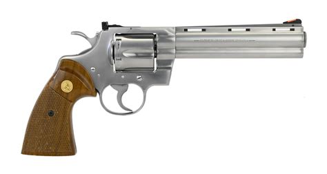 More accurate and powerful than the pistols, though with less common ammunition and considerably slower fire and reload times. Colt Python .357 Magnum caliber revolver for sale.