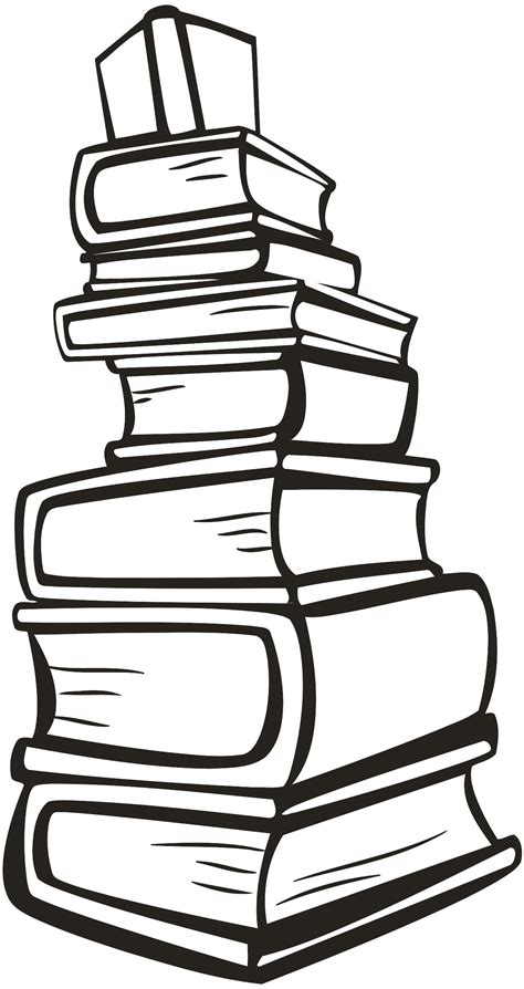 Tumpukan buku dalam hitam dan putih | Domain publik vektor