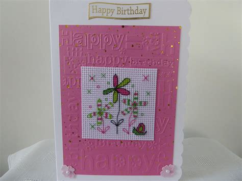 Cross Stitch Cards Stamps Card Making Happy Birthday Seals Happy