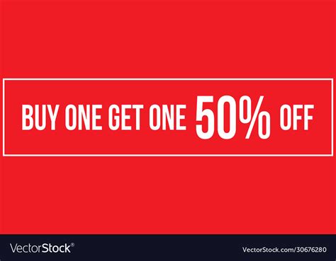 Buy One Get One 50 Off Sign Horizontal Landscape Vector Image