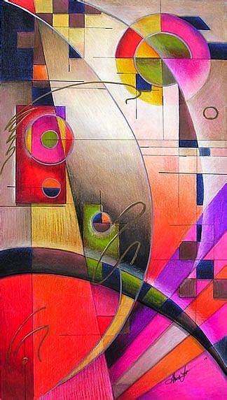 Kandinsky Cadence - by Alma Lee from Contemporary Cubism ... Geometrical abstract art with diamond patterns?