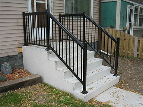 Lots of people forget the stair railing whenever renovating their particular home. Home Depot Wrought Iron Step Railing | Steps - Parsons Precast | Outdoor stair railing, Railings ...
