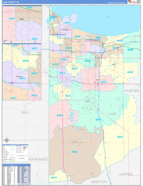 Lake County In Wall Map Color Cast Style By Marketmaps Mapsales