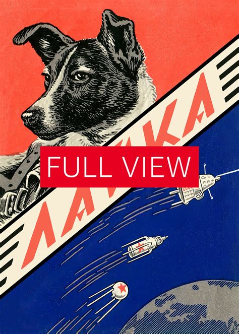 Laika First Space Dog Soviet Vintage Space Poster Etsy