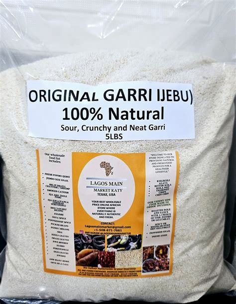 5lb Original Garri Ijebu White Garrigranulated Cassava Sour Crunchy