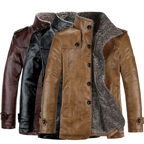 This stylish jacket originated from us air force and having different types of winter men's jackets for. Fashion Mens Warm Winter Jacket Leather Coat Fur Parka ...