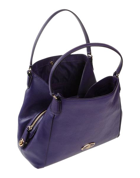 Coach Leather Handbag In Dark Purple Purple Lyst