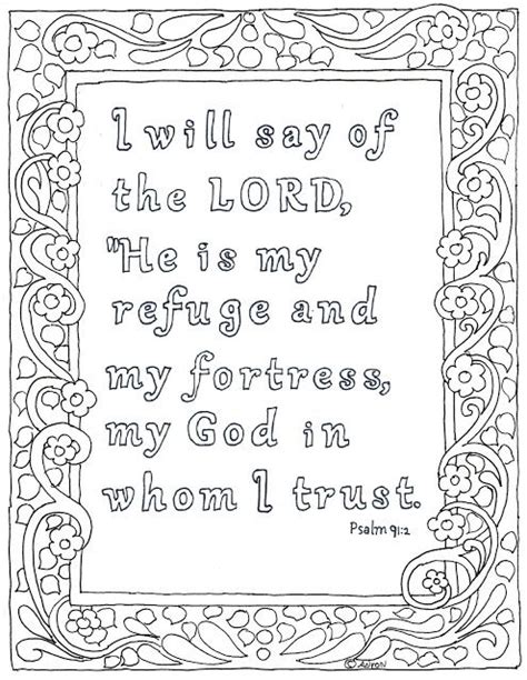 Coloring Pages For Kids By Mr Adron The Lord Is My Refuge Bible