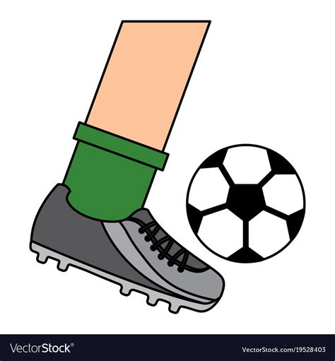 Leg Kicking A Soccer Ball Royalty Free Vector Image