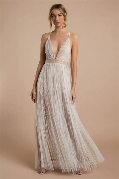 Nude Maxi Dress Tulle Dress Elegant Nude Maxi Dress 128 Tobi US