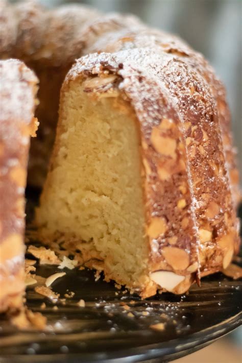 almond crusted pound cake crunchy rich and decadent
