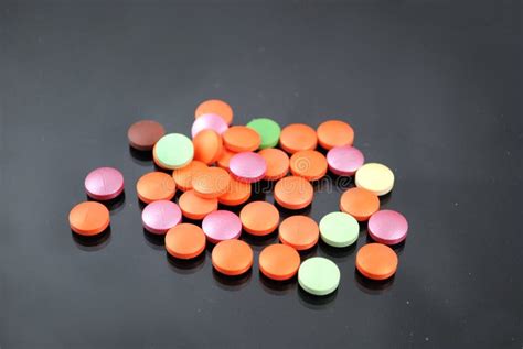 Multicolored Round Tablets Stock Image Image Of Medication 112383275