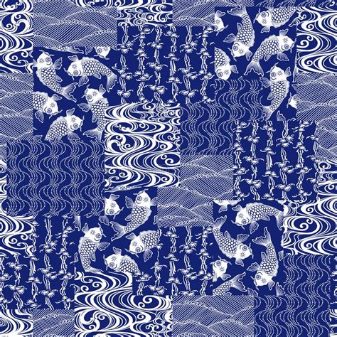 japanese style carp seamless pattern stock vector illustration of tradition jump 146297787