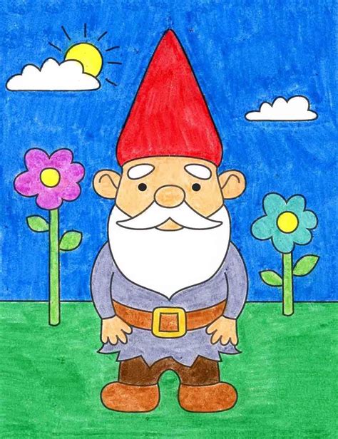 How To Draw A Garden Gnome Step By Step Easy Drawing Tutorial Youtube