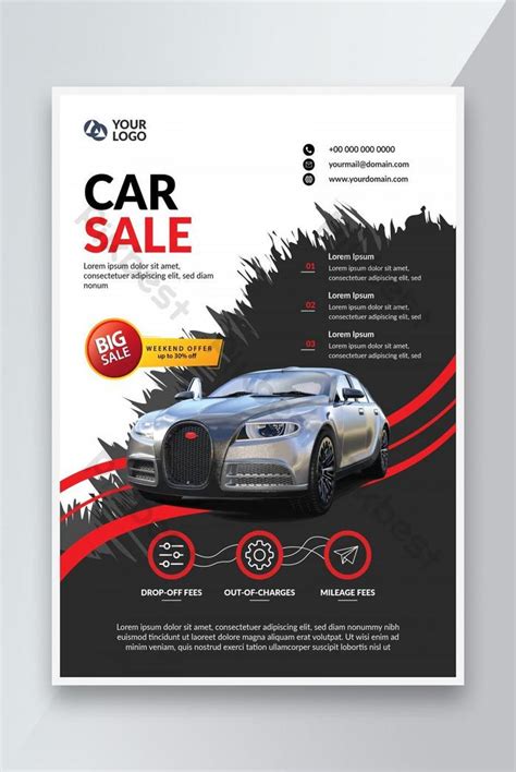 Red And Black Car Sale Flyer Poster Template Design Ai Free Download