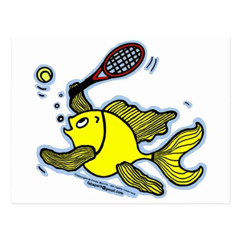 Tennis Fish Fish Playing Tennis Postcard Zazzle