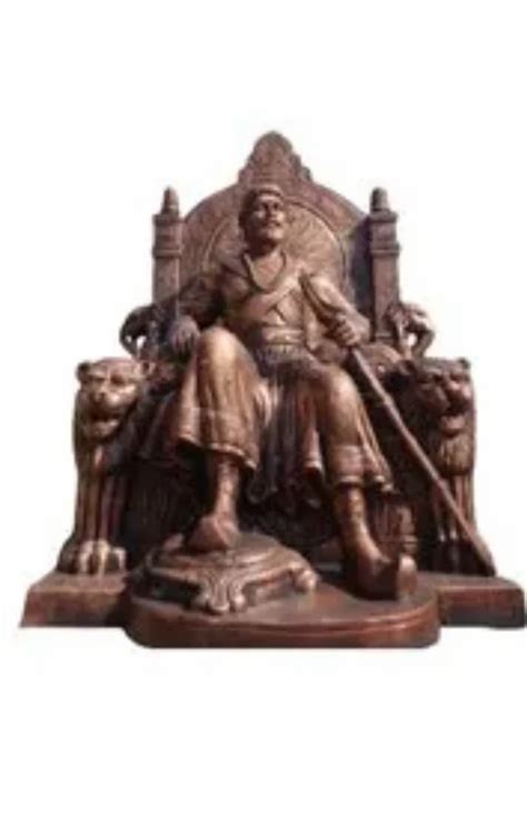 Realistic Golden Standing Chhatrapati Sambhaji Maharaj Statue For