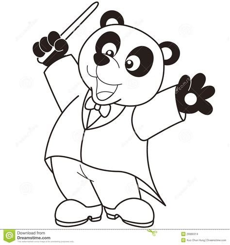 Cartoon Panda Music Conductor Stock Images Image 29966314