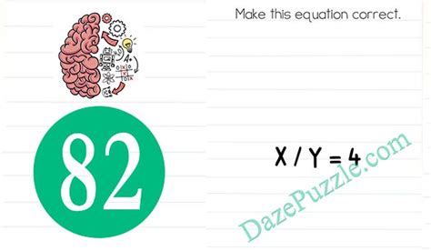 Sedang mencari kunci jawaban brain find? Brain Test Level 82 Make this equation correct Answer - Daze Puzzle