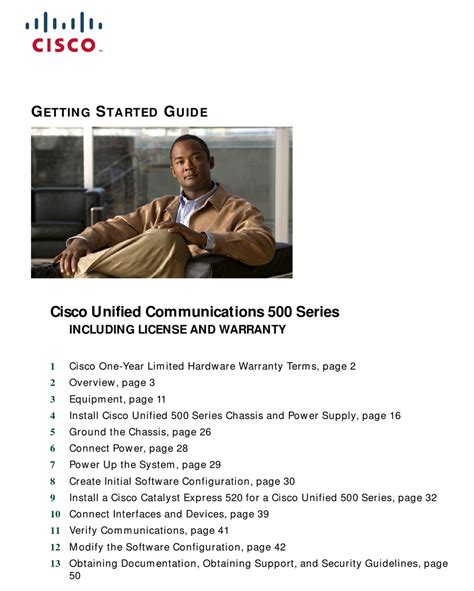 Cisco Unified 500 Series Switch Getting Started Manualslib