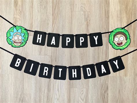 Rick And Morty Happy Birthday Banner Party Decorations Not Etsy India