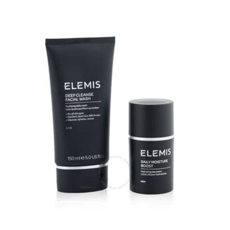 Elemis Mens Grooming Duo Set Deep Cleanser Facial Wash 150ml Daily Moisture Boost 50ml