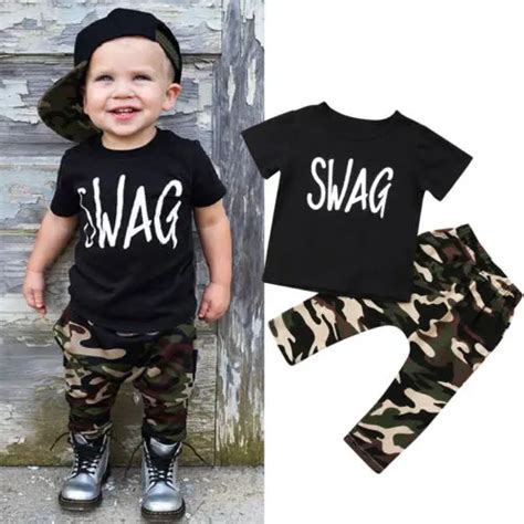 Casual Toddler Kids Boys Clothing Sets Fashion Baby Tops T Shirt Camo