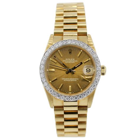 Rolex 6827 Datejust 18k Yellow Gold Presidential Diamond Watch