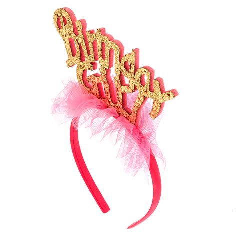Claires Club Glitter Birthday Girl Headband Pink Claires Us