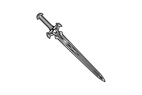 Sword Vector Illustration Medieval Scan Graphic By Pchvector