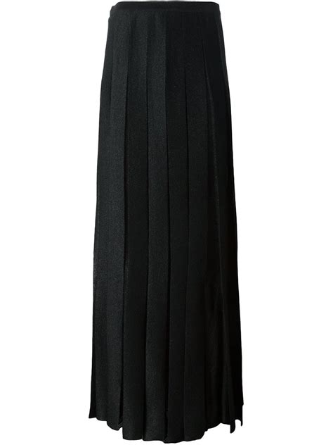 Missoni Pleated Maxi Skirt In Black Lyst
