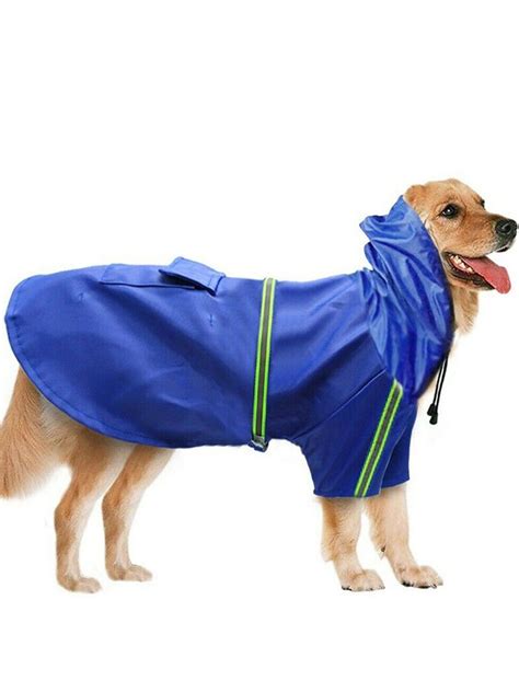 Waterproof Pet Dog Jacket Puppy Reflective Hooded Coat Raincoat Winter