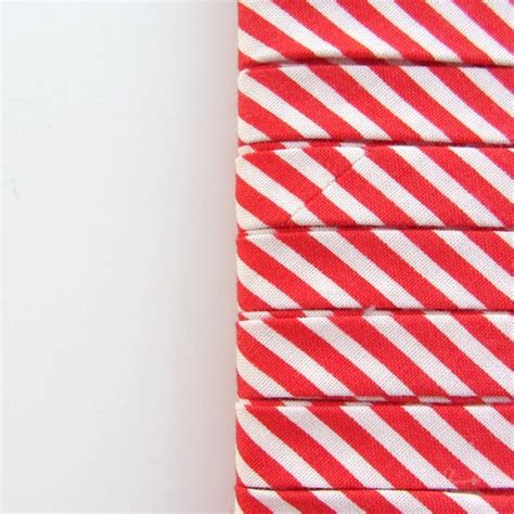 Handmade Bias Tape Binding Red Candy Stripes