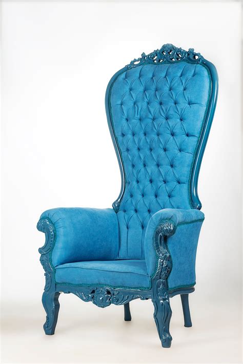 Blue Throne Chair Blue Velvet Chair French Tufted Chair Throne Etsy