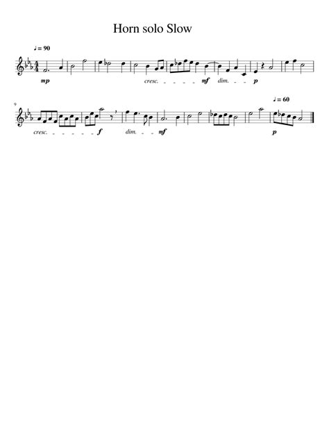 Horn Solo Slow Sheet Music For French Horn Solo Download And Print