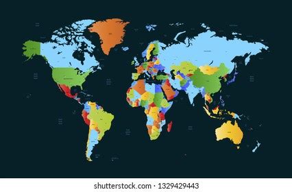 World Map Color Vector Modern Stock Vector Royalty Free 1561435918