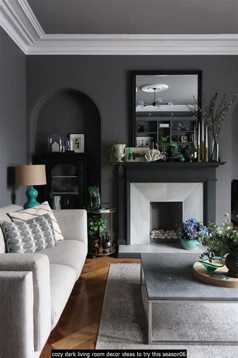 30 Cozy Dark Living Room Decoomo