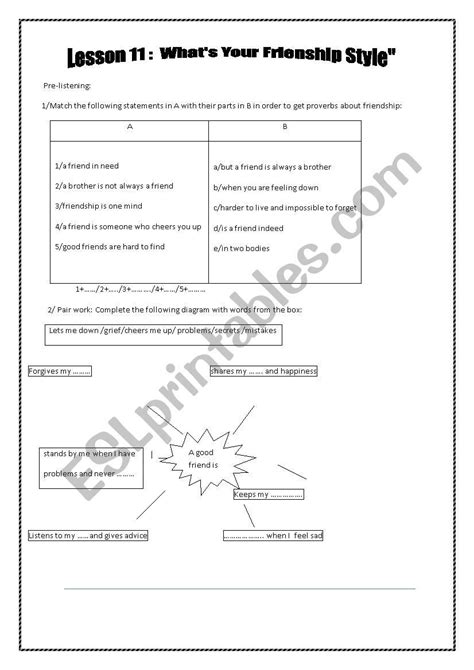 What´s Your Friendship Style Esl Worksheet By Asma Banaoues