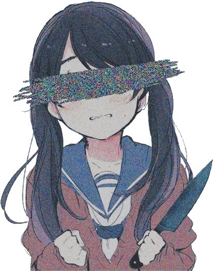 Download Anime Girl Aesthetic Tumblr Knife Glitch Noeyes