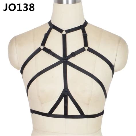 Goth Clothing New Pastel Harness Women Open Bust Corset Bondage Cage Bra Reticular Lingerie