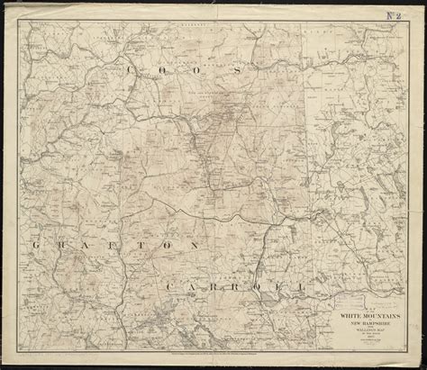 Map Of The White Mountains Of New Hampshire From Wallings Map Of The