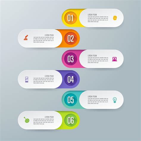 Paper Art Infographics And Icons With 6 Steps 3079845 Vector Art At