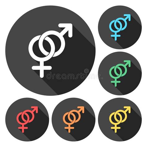 sistema de sex symbol masculino y femenino con la sombra larga ilustración del vector