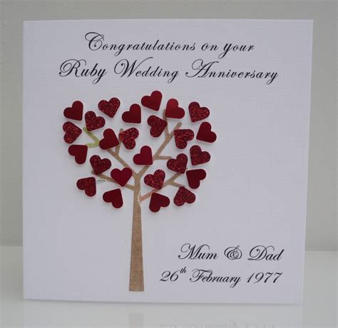 Golden wishes for completing 40 th wedding anniversary with my mom. Personalised Ruby Wedding Anniversary Card - 40 years ...