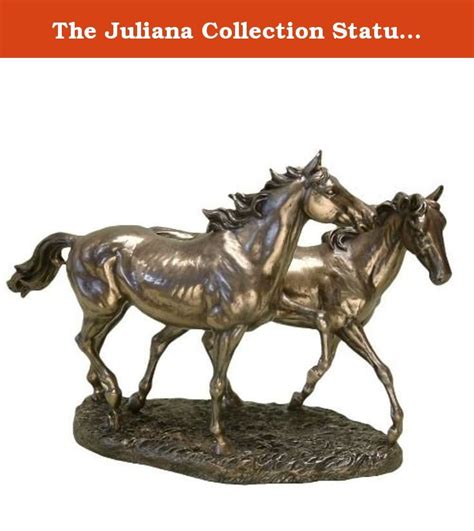 The Juliana Collection Statue 2 Polished Bronze Trotting Horses