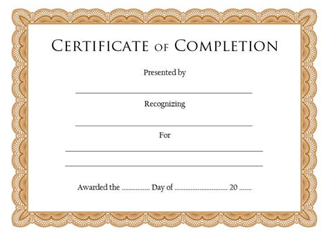 Certificate Of Completion Templates Free Printable Pdf Word Images